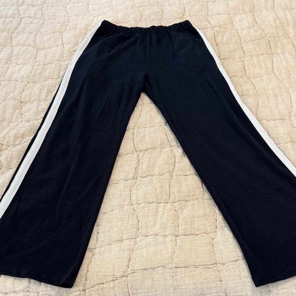 Brandy Melville Black Pants with White Stripe